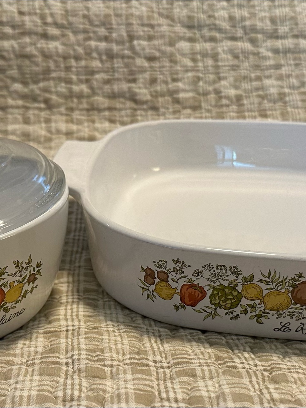 Corningware La Marjolaine & Le Romarin White 
Casserole Dish set